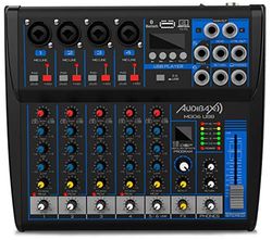 Audibax MG06 USB - SoundMixer - 6-kanaals Audio Mixer - USB-interface Player en Recorder - Bluetooth en MP3 - DSP Multi-Effecten - 48 V Phantom Power Voeding