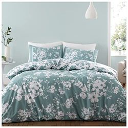 GC GAVENO CAVAILIA Set di biancheria da letto con motivo floreale, per letto king size, traspirante, con stampa morbida, colore verde