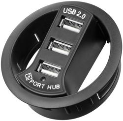 Goobay 93893 Triple USB 2.0 höghastighets monteringsdelare/hubb