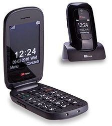 TTfone Lunar TT750 Big Button Simple Easy Clamshell Flip Mobile Phone Pay As You Go (Giff Gaff, Black)