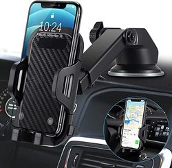 Xawy Support de téléphone Portable 3 en 1 avec Ventilation et Ventouse, Support de téléphone Portable Universel pour Voiture - Rotation à 360° - pour Tous Les téléphones Portables W4