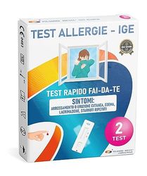 TEST ALLERGIE Adeste - Rapido fai da te per la rilevazione dei livelli IgE nel sangue. Determina la presenza di allergie. Confezione da 2 test