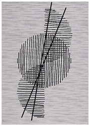Safavieh Modern tapijt voor woonkamer, eetkamer, slaapkamer - Odyssey Collection, korte pool, grijs en zwart, 91 x 152 cm
