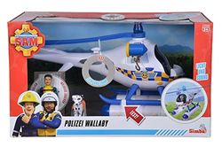 Simba 109252537 Fireman Sam Police Wallaby, with Sound, Blue Light, Searchlight, Winch, with Figure Rose and Dalmatian Radar, Sniffing, Accessories, from 3 Years