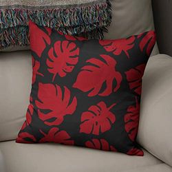 BonaMaison Housse de Coussin Motif, Rouge Noir Taie d'oreiller pour Lit Voiture Canapé Maison Salon Chambre, Décoration D'intérieur, 43x43cm - Conçu et Fabriqué en Turquie
