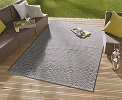 NORTHRUGS Tapis d'intérieur et d'extérieur Coin - 160 x 230 cm - Résistant aux intempéries - Moderne - Couleur Unie - pour Balcon, terrasse, Jardin, Jardin d'hiver, salon - Étanche - Noir