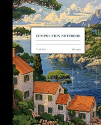Composition Notebook: Coastal Views | 7.5 x 9.25in | 110 pages: Lined Notebook | College Ruled | School, College, University, Work, Personal Journal