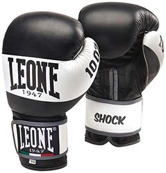 LEONE 1947 GN047 Shock Boxing Gloves-GN047, unissexo para adultos, preto, 16 oz