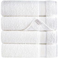 Toallas de baño Blancas de 27 x 54 Pulgadas, de Secado rápido, de Alta absorción, 100% algodón Turco, para baño, Invitados, Piscina, Gimnasio, Campamento, Viajes, Dormitorio Universitario (Color