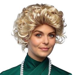 Boland 85746 - Pruik Golden Lady blond, kort met krullen, accessoires voor kostuums, carnaval, themafeest