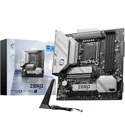 MSI B760M PROJECT ZERO, Back-connect Micro-ATX - Supports Intel 12th & 13th Gen Core Processors, LGA 1700 - 75A DrMOS VRM, DDR5 Memory Boost 7800+MHz/OC, PCIe 5.0 x16, 2 x M.2 Gen4, Intel Wi-Fi 6E