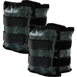 MOVIT 2-pack gewichtsmanchetten voor polsen en enkels 2x 1,5kg hardloopgewichten grijs