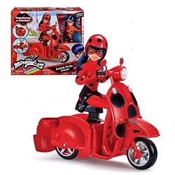 Bandai Miraculous Ladybug Docka med Scooter, Röd, 26 cm