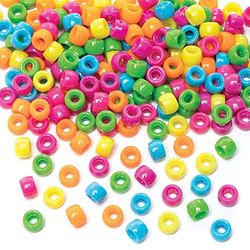 Baker Ross FE489 Perles en Couleurs Vifs - Paquet de 600, embellissements multicolores pour la fabrication de bijoux pour enfants, l'artisanat et les activités d'artisanat
