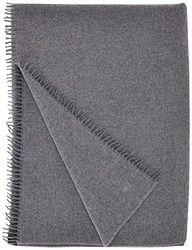 'zoeppritz since 1828' Couverture Must Relax - Couverture en Laine Vierge de qualité supérieure avec Franges - 130 x 190 cm - 940 - Gris Moyen chiné - De