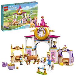 LEGO 43195 Disney Establos Reales de Bella y Rapunzel, Caballos de Juguete para Niños y Niñas de 5 Años, Set de Construcción, Mini Muñecas Princesas