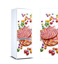 OEDIM Vinile per frigorifero liquirizia lecca-lecca | varie misure 185 x 70 cm resistente e di facile applicazione | adesivo decorativo dal design elegante, colori, 185 x 70 cm