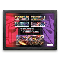 Transformers Framed Stamps and Miniature Sheet by Royal Mail. Ready to Hang Gift., Black