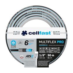 Cellfast Tubo da giardino MULTIFLEX PRO, resistente a 6 strati ATS2, resistente ai raggi UV e alle alghe, privo di metalli pesanti, tecnologia in velluto, 35 bar, -20/65° C 1/2", 30 m