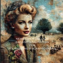 Newspaper Collage Background Papers For Journaling & Scrapbooking: Vintage style to use in your junk journals and scrapbooks