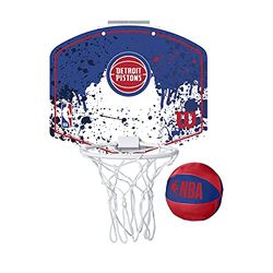 Wilson Minicanestro da Basket NBA TEAM MINI HOOP, Plastica, Bianco/Blu (Detroit Pistons)