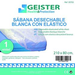 Sodico Disposable Sheet with Elastic, White, 210 x 80 cm