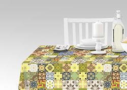 Doge Milano Nappe avec impression numérique, 100% Made in Italy Nappe antidérapante pour salle à manger, lavable et antitache, Modèle Maiolica - Reanna, cm 180x140