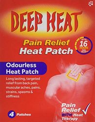 Deep Heat - Pain Relief Heat Patches, For Muscular Aches, Pain & Stiffness (Pack of 4 Patches)