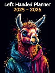 Llama Left Handed Planner: 2 Year Weekly Sunday to Saturday Calendar | Gift For People Who Love Farm Animals, Countryside Lovers | For Back To School, Office, Work | 8.5 x 11 Inches | v1