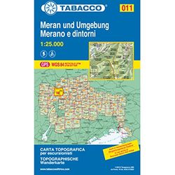 Tabacco Wandern 1 : 25 000 Meran und Umgebung: Merano e dintorni [Lingua inglese]: 011