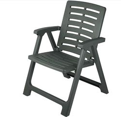 EMPOTEC Chaise avec accoudoirs Pliante en résine Anthracite 80 x 39 x 56 Jardin terrasse Brasserie