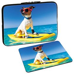 PEDEA Design beschermhoes notebook hoes 10,1 inch / 13,3 inch / 15,6 inch / 17,3 inch 17,3 inch + Mauspad Surfer Dog