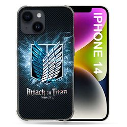 Fodral för Iphone 14 (6.1) Manga Attack Titans Black