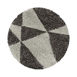 Muratap Maxima Soft Shaggy, tappeto rotondo a pelo lungo, design unico, per soggiorno, camera da letto, studio, Oeko-TEX, dimensioni: 80 cm, rotondo