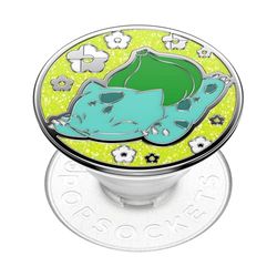 PopSockets: PopGrip - Soporte y Agarre para Teléfonos Móviles y Tablets con un PopTop Intercambiable - Pokémon - Bulbasaur Nap Enamel