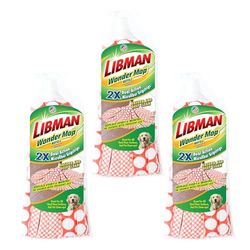Libman - Testina di ricambio per Wonder Mop, per una pulizia potente, tre testine di ricambio assorbenti per Wonder Mop, per legno, piastrelle e vinile Lavabile in lavatrice, 29 cm.