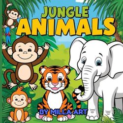 Jungle Animals :Coloring book for adults and kids