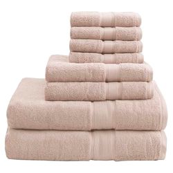 Madison Park 800GSM Bathroom Towel Set of 8 100% Cotton Bath Towel Set for Bathroom Luxurious Highly Absorbent 2 Bath Towels 2 Hand Towels 4 Washcloths Quick Dry Spa Quality Blush