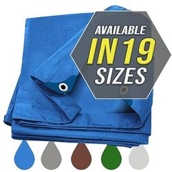 Tarp Cover Blauw, Heavy Duty Waterdicht, Geweldig voor dekzeil luifeltent, boot, RV of zwembadafdekking!!! (8X10, Heavy Duty)