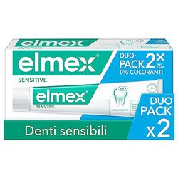 elmex Tandkräm känsliga tänder 2 förpackningar med 75 ml I med aminofluorid I mild rengöring I Stärker dina tänder och skyddar dem från karies