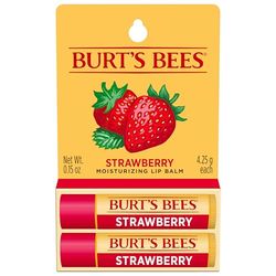 Burts Bees Strawberry Moisturizing Lip Balm, 0.15 oz, Pack of 2