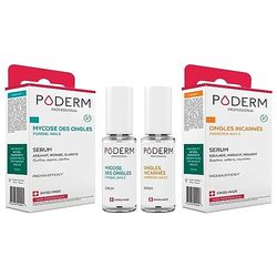 PODERM - LOT 2 PRODUITS | MYCOSE ONGLE TRAITEMENT + ONGLES INCARNÉS ET INCRUSTÉS|Plantes exceptionnelles puissantes antifongiques/réparatrices|Soin professionnel pied/main|Facile & rapide|Swiss Made
