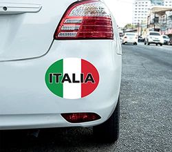 2 x Italia Auto Stickers Italië Vlag Ovaal Zelfklevende Vinyl Auto, Van, Vrachtwagen