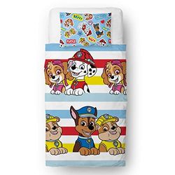 Paw Patrol officiellt påslakan för enkelbarn | Pupster-design vändbart 2-sidigt bäddset inklusive matchande örngott | Character World Brands enkelsäng set