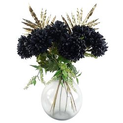 Leaf Design Artificial Flower Display with Vase