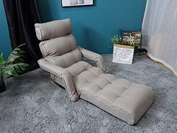 Kumo Mimas-K4 Fauteuil de Sol de Style Japonais, Métal Coton Tissu, Vison, No aplicable