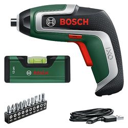 Bosch Cacciavite a Batteria Compatto IXO con Set di Livelle, Gen 7th, 3.6 V, 2 Ah, 5.5 Nm, con Mini Livella a Bolla e Cavo Micro-USB, Compatibile con la Serie IXO di Accessori, Viti fino a 190 viti