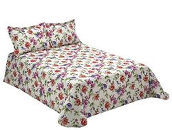 VIANTLA Sylvia 100 conjunto de lençóis 135, algodão, vermelho e branco.
