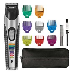 Wahl Colour Trim Stubble and Beard Trimmer, Trimmers for Men, Beard Trimming Kit, Men’s Stubble Trimmers, Rechargeable Trimmer, Male Grooming Set, Beard Care Kit, Colour Coded Guide Combs