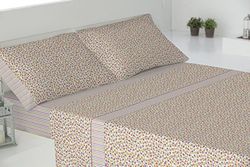 Todomueble Padouane Ibiza Parure de lit composée Housse, d'un Drap et d'une taie d'oreiller, Coton-Polyester, Rose, 230 x 270 cm